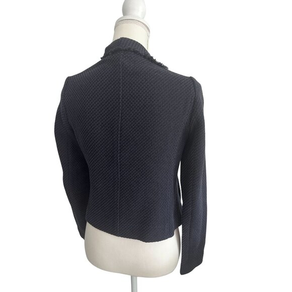 VINCE Navy Blue Knit Moto Long Sleeve Jacket Size XS - Picture 6 of 7